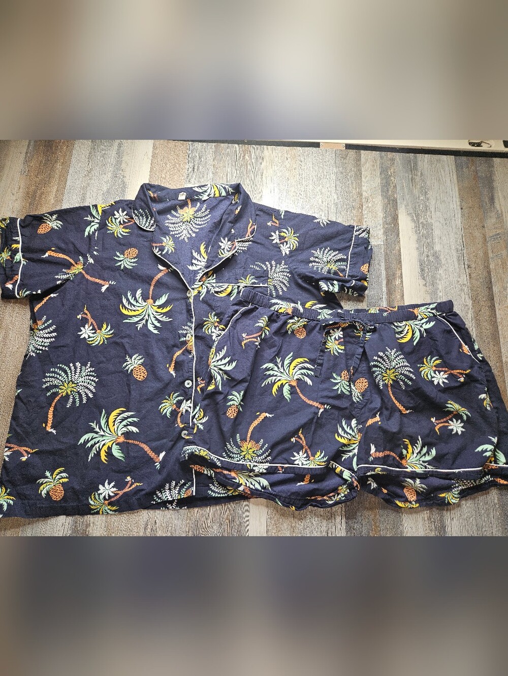 Printfresh Pajamas PJs Sleepwear Palm Trees Shorties Top 3X Shorts XL